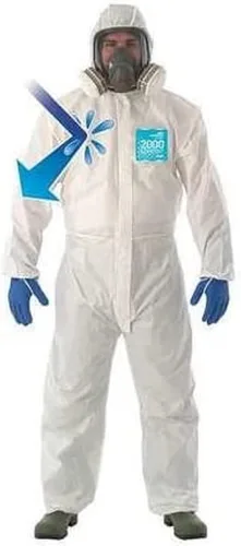 Miniatura 2 de Trajes de materiales peligrosos con capucha, desechables, resistentes a los productos químicos, elásticos, unisex, para adultos, industrial, 8