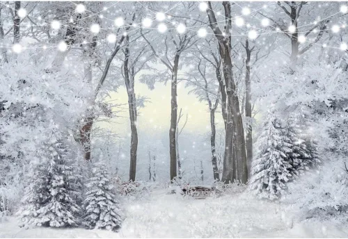 Telón de fondo de escena de nieve de 12 x 10 pies para fotografía, bosque de pinos de invierno, fondo para vacaciones, Navidad, Año Nuevo,