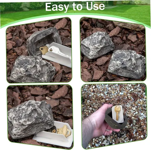 Miniatura 3 de Ocultar una llave exterior realista, llave de roca segura, impermeable, para ocultar llaves falsas, para jardín, patio, 2