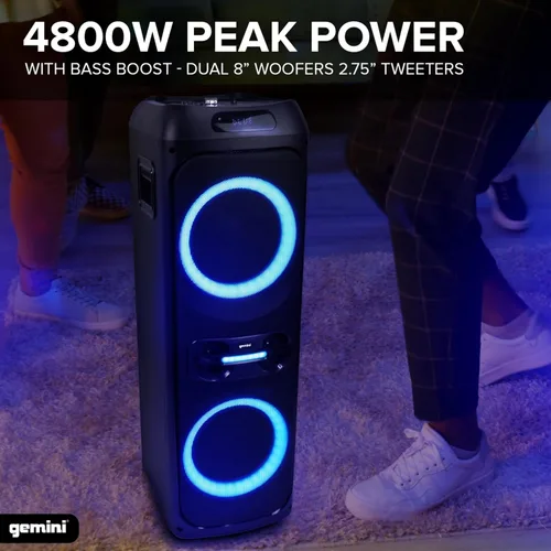 Miniatura 3 de Gemini Sound GHK-2800 - Altavoz de fiesta con refuerzo de graves, luces LED y efectos de cambio de voz, karaoke Bluetooth, incluye micrófono