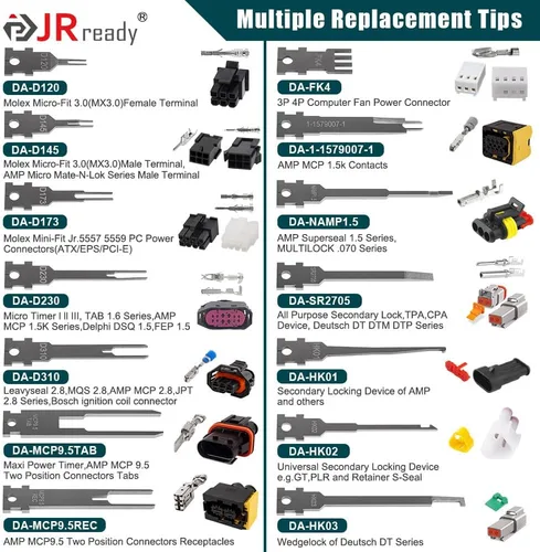 Miniatura 2 de JRready ST5278 Puntas de Repuesto para Herramienta de Extracción de Pines 26 Piezas Puntas de Herramienta Extractora de Pines Herramienta de St5278