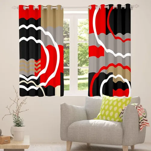 Miniatura 6 de Feelyou Cortinas geométricas para ventana para dormitorio, sala de estar, con formas de arcos, cortinas para niños y niñas, decoración moderna