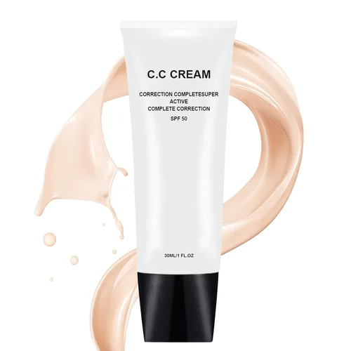 Crema CC de ajuste de tono de piel SPF 50, nuevos cosméticos CC Crema, premaquillaje hidratante corrector de piel tono de piel (natural, 1 unidad)