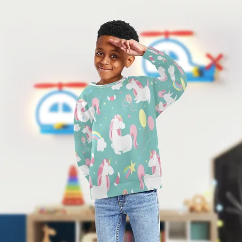Miniatura 4 de Myth Unicorn Boy Girl Sweatshirt Toddler Crewneck Pullover Sweater Long Sleeve Fall Winter Clothes