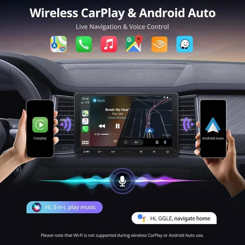 Miniatura 3 de ATOTO A5L 10 pulgadas Android doble DIN estéreo y cámara de respaldo, CarPlay inalámbrico y Android Auto, conexión Wi-Fi/USB, pantalla táctil QLED