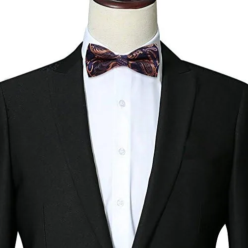 Miniatura 7 de AUSKY Paquete de 8 elegantes pajaritas ajustables preatadas para hombres y niños (paquete de 1, 4, 5, 6 y 8 para opción)