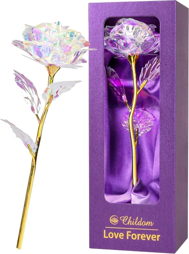 Miniatura 17 de Esta rosa con los colores del arcoíris y una base con la palabra Love es un regalo único para cumpleaños o Día de la Madre para madres, futuras