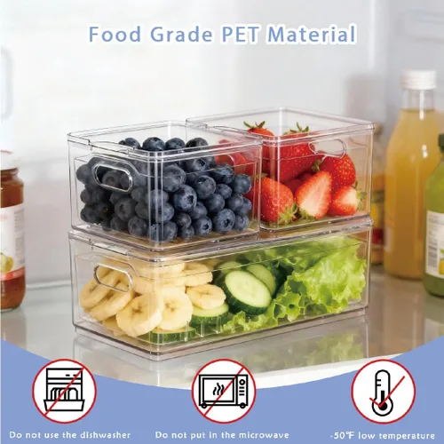 Miniatura 2 de Hogar Transparente PET Frutas Drenaje y Lavado Colador Cajas de almacenamiento de alimentos Contenedores de galletas de plástico organizadores