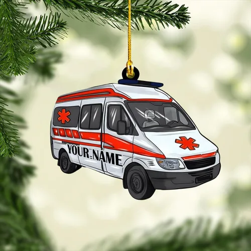 Miniatura 9 de Adorno de Navidad paramédico EMS personalizado, decoración de árbol con nombre personalizado para socorristas, profesionales médicos, regalo