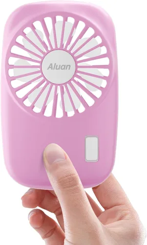 Miniatura 13 de Aluan Miniventilador de mano, potente, pequeño, personal, portátil, velocidad ajustable, USB, recargable, ventilador de pestañas para niños, niñas