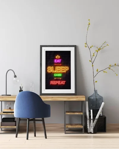 Miniatura 4 de LIFVEAN Pósteres de juegos para habitación de niños, decoración de pared para niños, decoración de dormitorio, póster de luz negra de videojuegos
