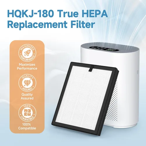 Miniatura 2 de Paquete de 2 filtros de repuesto HQKJ-180 compatibles con Tailulu HQKJ-180 purificador para filtro de habitación grande, humo, caspa de mascotas
