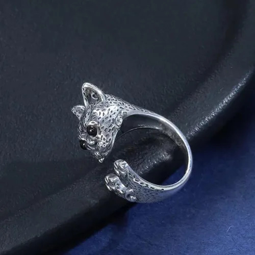 Miniatura 5 de Anillo de serpiente lobo, águila, lagarto, escorpión, dragón, búho, araña, caballo, tortuga, gato, zorro, rana, perro, para mujeres y hombres
