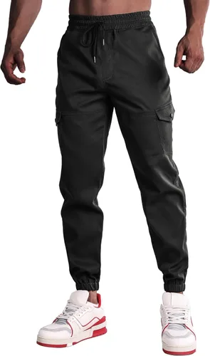 FIRSTGYM Pantalones deportivos tipo cargo para hombre, de algodón, con cordón, casual, para senderismo, al aire libre