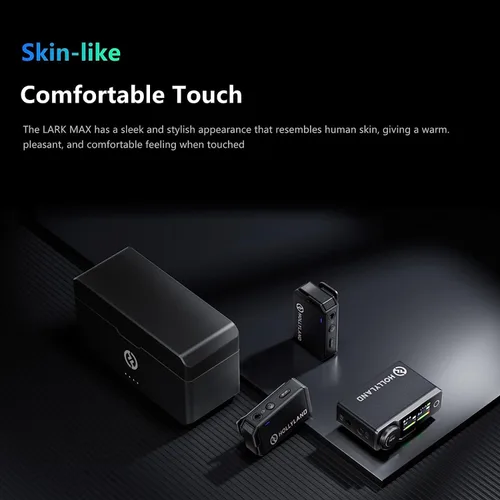 Miniatura 6 de Hollyland/HollyView Lark Max Micrófono 8 GB de almacenamiento integrado Tecnología MaxTimbre 1 transmisor y 2 receptores para cámara DSLR Smartphone