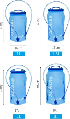 Miniatura 2 de Vejiga de hidratación de vejiga de agua de 34oz/51oz/68oz/101oz Depósitos de agua a prueba de fugas para mochilas/paquete de chaleco de correr
