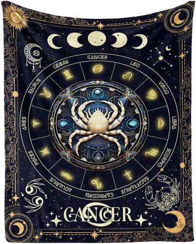 Miniatura 10 de Manta del Zodiaco Acuario para Niños y Niñas, Diseño Temático de Astrología Secreta Impreso, Mantas de Tiro para Niños, Regazo, Silla, Manta Suave