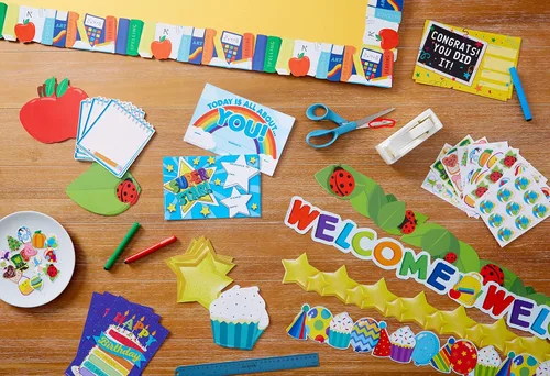Miniatura 5 de Eureka Decoraciones de aula con recortes de papel con forma de manzana para profesores, 36 piezas