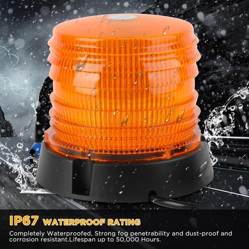 Miniatura 6 de ASPL Luces de Baliza Intermitente de Advertencia LED, 60 Luces LED Ámbar Intermitentes de Seguridad Estroboscópicas con Magnético y Cable Recto