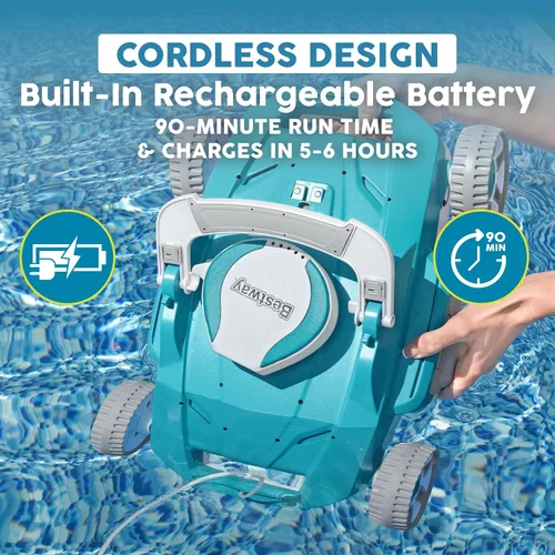 Miniatura 6 de Bestway AquaTronix G200 - Limpiador robótico automático para piscinas, robot de aspiradora inalámbrica para piscina, ideal para piscinas enterradas