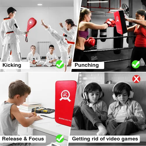 Miniatura 5 de 3-in-1 Boxing Pad Set –Focus Punching Mitts, Martial Arts Target Training Paddle and Kicking Pad for Kickboxing Taekwondo Karate MMA, Boxing