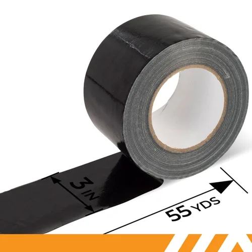 Miniatura 4 de Cinta adhesiva ancha GTSE, negra, 3 pulgadas x 55 yardas (164 pies), cinta de reparación resistente e impermeable para uso en interiores