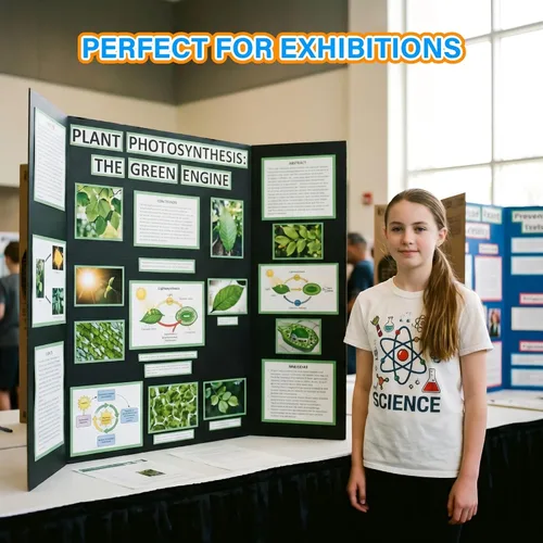 Miniatura 6 de WINTS 36" x 48" Large Trifold Poster Board,2 Pack Black Corrugated Project Boards for Science Fair, School Projects,Photo Displays