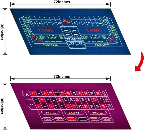 Miniatura 2 de BALIKEN Mesa de ruleta y dados de 36 x 72 pulgadas de fieltro de casino de grado profesional Azul/Púrpura
