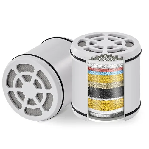 Miniatura 9 de Voolan Cabezal de ducha filtrado de 20 etapas, filtro de ducha de lluvia de alta presión para agua dura para eliminar el cloro y sustancias nocivas