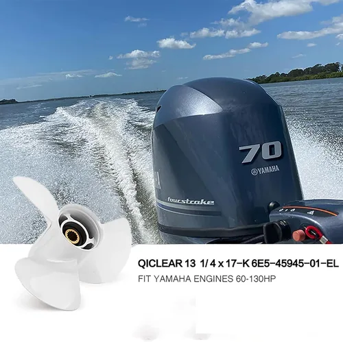 Miniatura 2 de Hélice de aluminio fuera de borda OEM para motos Yamaha 60-115 HP, 13.25x17p, 13.5x15p, 13x19p, 13x17p-4B 15 dientes estriados