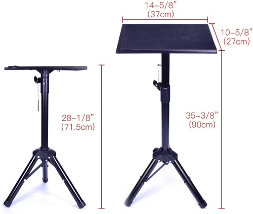 Miniatura 2 de SUMAG Trípode de metal negro mesa mágica Trucos mágicos Mesa de mago Escenario Cerca de la calle Accesorios Altura ajustable Fácil de llevar