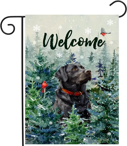 Miniatura 17 de Bandera de jardín floral Border Collie bandera de patio primavera verano bandera de patio flor perro banderas de jardín para exteriores pequeñas