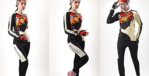 Miniatura 4 de sponeed Conjunto de camiseta de ciclismo para mujer, de manga larga, con protección UV