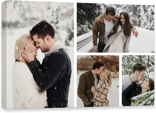 Miniatura 20 de DOARTDO Impresiones en lienzo personalizadas con tus fotos, collage personalizado de arte de pared para familia, boda, bebé, mascota, perro, marco 9