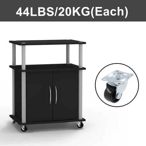 Miniatura 3 de Luomorgo Ruedas giratorias de 1 pulgada de diámetro Base de goma con placa superior rectangular y rodamientos resistentes 8 piezas