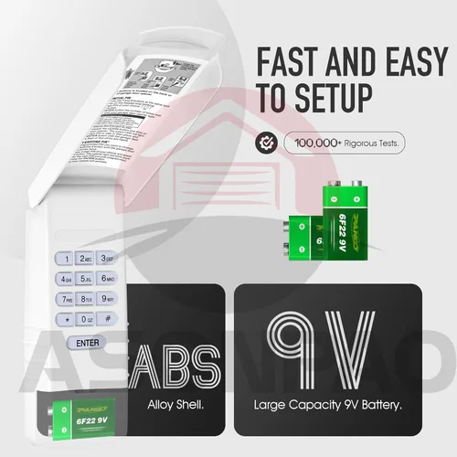 Miniatura 3 de ASONPAO para LiftMaster 877Max 877LM Teclado universal inalámbrico para abridor de puerta de garaje