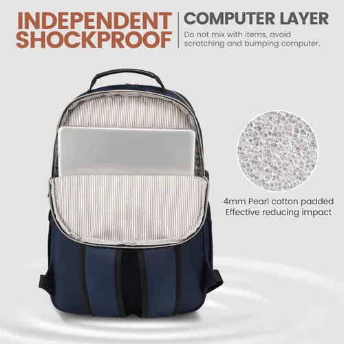 Miniatura 4 de LOVEVOOK Mochila para laptop de 17.3 pulgadas para mujer, bonita mochila de viaje bolso para mujer, bolsa profesional para computadora portátil