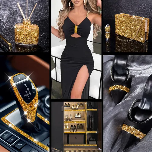 Miniatura 6 de Calcomanías de diamantes de imitación brillantes, diamantes de imitación para manualidades, calcomanías autoadhesivas para automóvil, decoración
