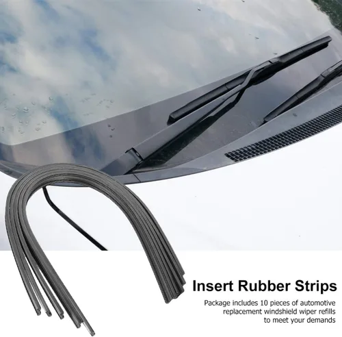 Miniatura 6 de 5 pares de tiras adhesivas universales de goma para limpiaparabrisas sin hueso, repuestos para limpiaparabrisas sin marco, recambios universales
