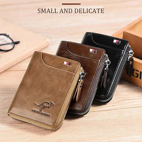 Miniatura 6 de Reshline - Cartera de bloqueo RFID para hombre Caqui Vintage