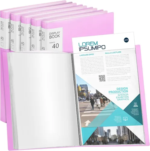 Miniatura 13 de Marspark - Carpeta de 4 piezas con fundas de plástico grande de 8.5" x 11", libro de presentación de 40 bolsillos con 80 páginas, carpeta
