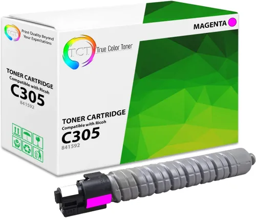 TCT C305 - Cartucho de tóner magenta - Reemplazo compatible para impresoras Ricoh Aficio C305 841592 Magenta funciona con impresoras Ricoh Aficio MP