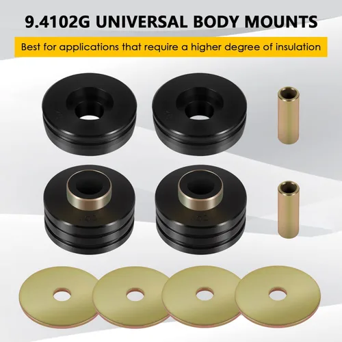 Miniatura 2 de 9.4102G - Cojinetes universales para montaje en el cuerpo, soportes y aisladores universales de poliuretano, incluyendo 4 arandelas, 2 fundas y 4