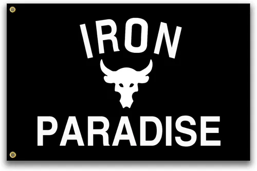 Bandera de Iron Paradise de 3 x 5 pies, bandera motivacional de fitness, banderas inspiradoras para chicos de habitación, banderas geniales para