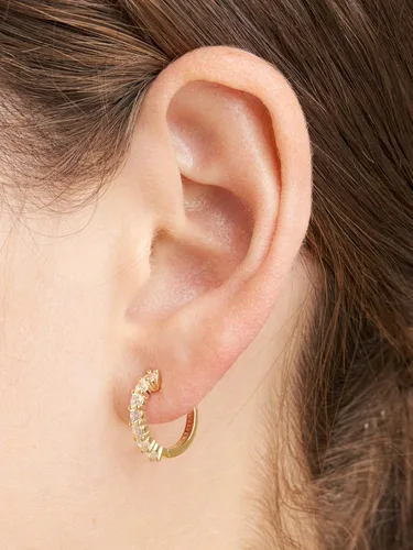 Miniatura 3 de Tienda Essentials Aretes de aro de plata de ley con bisagras (anteriormente colección Tienda)