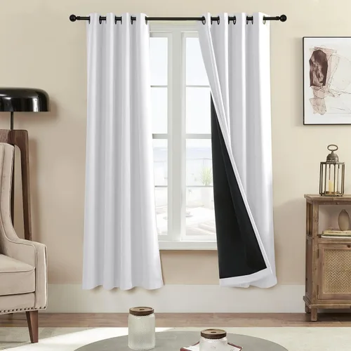 Miniatura 7 de Rutterllow - Cortinas 100% opacas, paneles de cortina con ojales, aislamiento térmico y bloqueo de luz para habitación y sala de estar