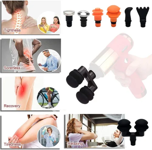 Miniatura 3 de 9 cabezales de pistola de masaje reemplazables, accesorios musculares de tejido profundo y accesorios para pistola de masaje, juego de adaptadores
