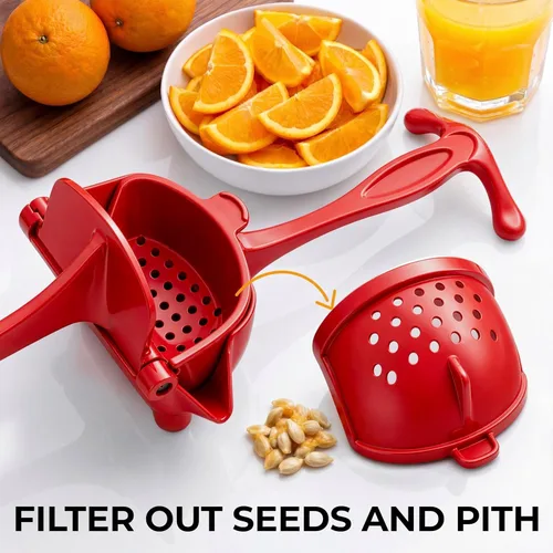 Miniatura 2 de Zulay - Exprimidor manual de frutas, exprimidor de jugos resistente con palanca desmontable y colador extraíble, prensa de frutas y exprimidor