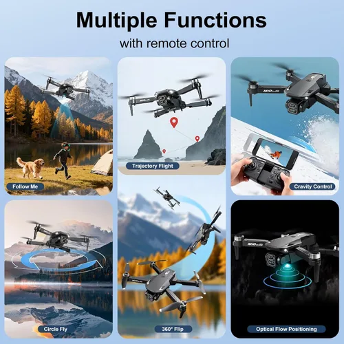 Miniatura 5 de Drones 4K con cámara para adultos, dron plegable para principiantes con 3 baterías, tiempo de vuelo de 36 minutos, dron de transmisión HD FPV, mini