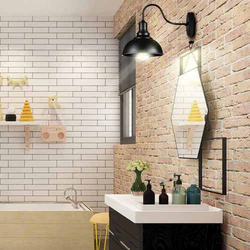 Miniatura 7 de YeLEEiNO Lámparas de pared, aplique de pared negro, iluminación de granero, lámpara de pared industrial vintage de granja E26, lámpara de pared LED